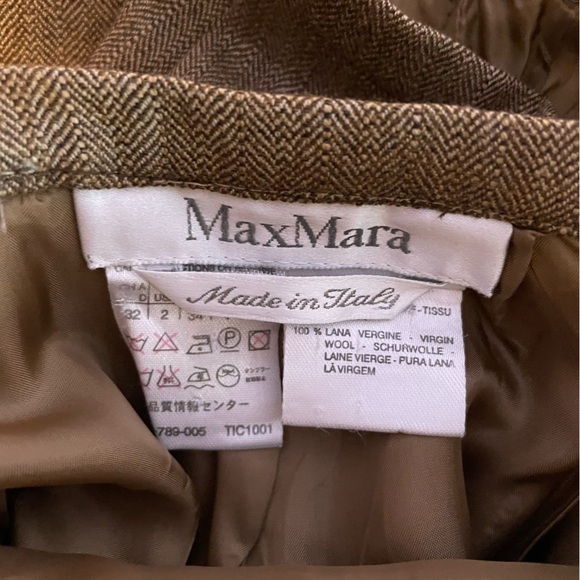 Vintage MaxMara Virgin Wool Pencil Skirt in Brown Size 2 - Picture 4 of 10